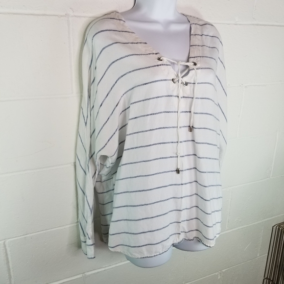 RAILS lily positano striped lace up tunic top - Picture 15 of 15